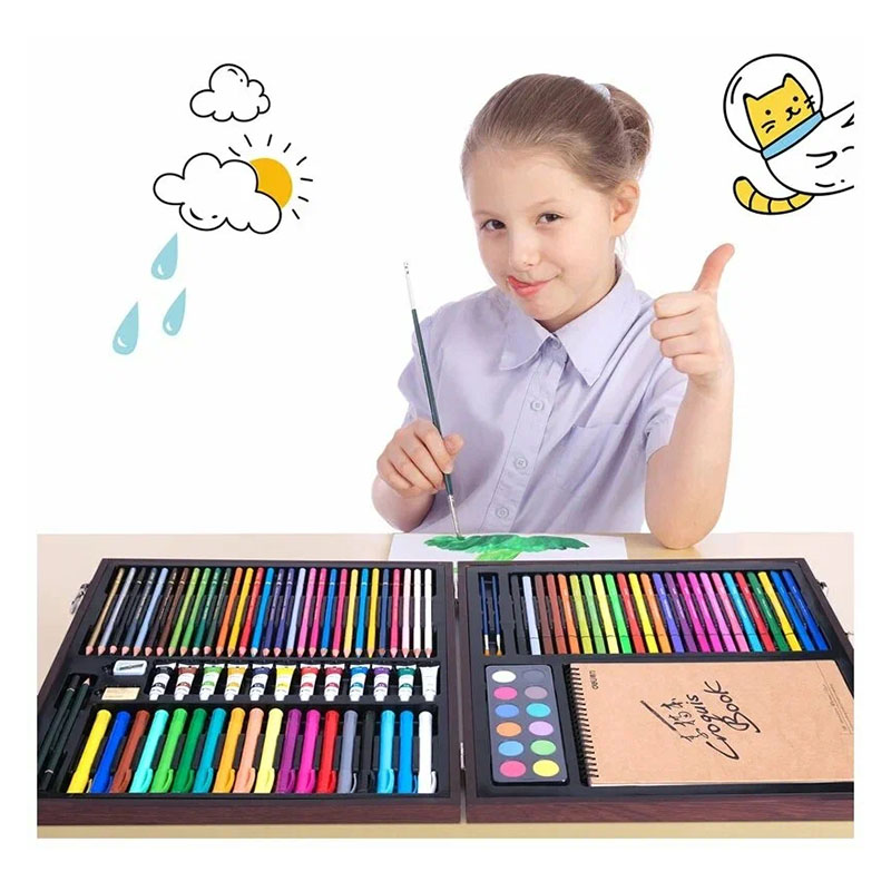 набор для рисования xiaomi deli painting set wooden box
