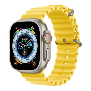 умные часы apple watch ultra gps + cellular 49мм titanium case with yellow ocean band, желтый
