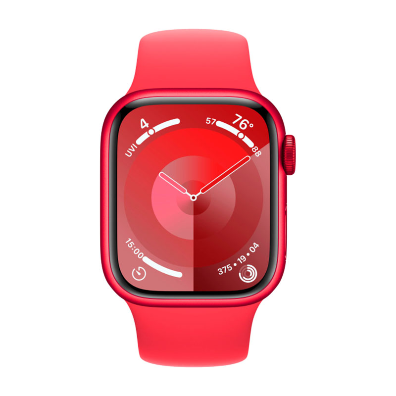 смарт-часы apple watch series 9, 45мм, m/l sport band, (product)red (mrxk3)