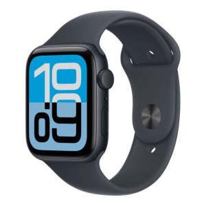 умные часы apple watch series se 3 (2025) gps 44 мм, midnight aluminum case, midnight sport band m/l