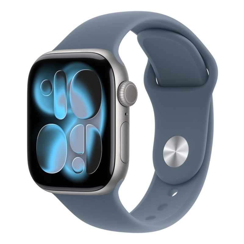 умные часы apple watch series 11 (2025) gps 46 мм, space grey aluminium case, sport band, anchor blue m/l