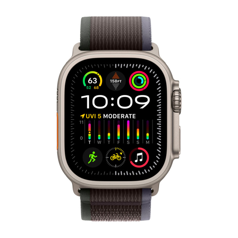 смарт-часы apple watch ultra 2 gps + cellular, 49мм, m/l, ремешок trail синий/черный
