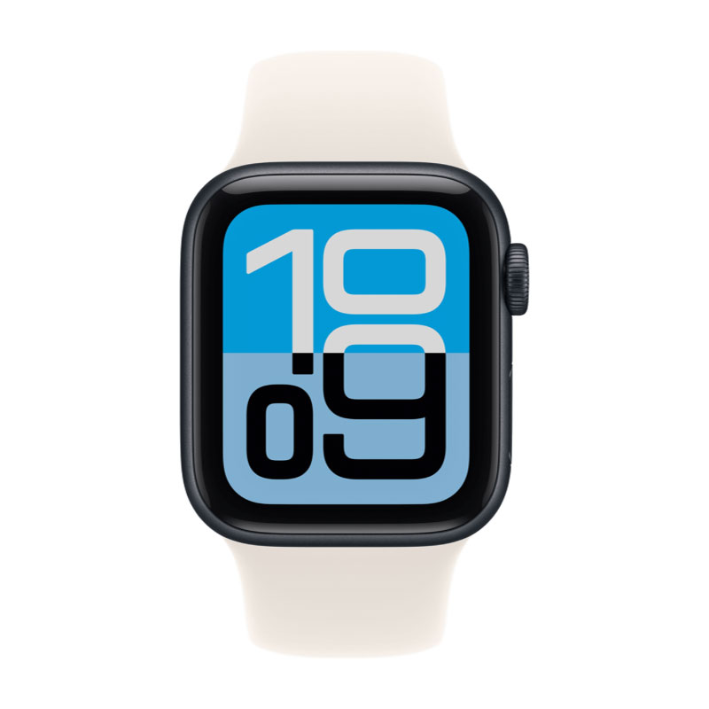 умные часы apple watch series se 3 (2025) gps 40 мм, midnight aluminum case, starlight sport band s/m