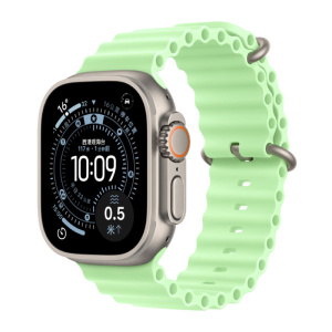 умные часы apple watch series ultra 3 (2025) 49 мм, natural titanium case, neon green ocean band