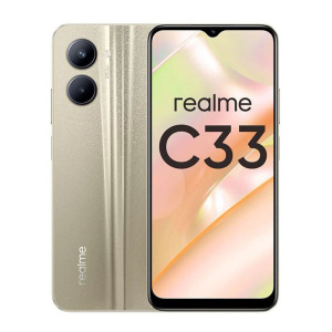 смартфон realme c33 4/128 гб ru, dual nano sim, золотой