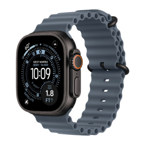 умные часы apple watch series ultra 3 (2025) 49 мм, black titanium case, anchor blue ocean band