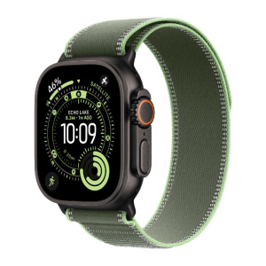 умные часы apple watch series ultra 3 (2025) 49 мм, black titanium case, green trail loop