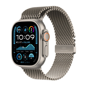 умные часы apple watch ultra 2 (2024) gps + cellular, 49 мм, titanium case, ремешок milanese бежевый m