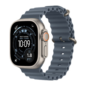 умные часы apple watch series ultra 3 (2025) 49 мм, natural titanium case, anchor blue ocean band