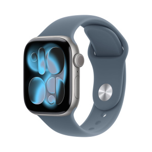 умные часы apple watch series 11 (2025) gps 42 мм, space grey aluminium case, sport band, blue s/m