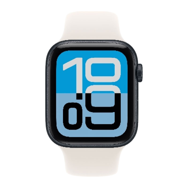 умные часы apple watch series se 3 (2025) gps 44 мм, midnight aluminum case, starlight sport band m/l