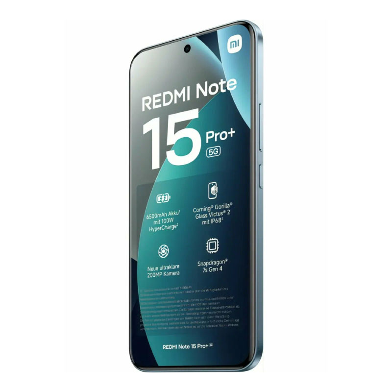 смартфон xiaomi redmi note 15 pro+ 5g 8/256 гб, dual nano sim, glacier blue/голубой