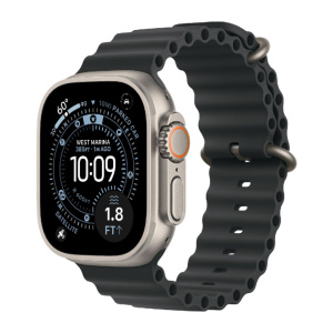 умные часы apple watch series ultra 3 (2025) 49 мм, natural titanium case, black ocean band