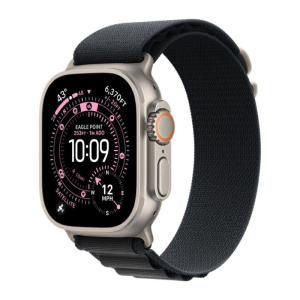 умные часы apple watch series ultra 3 (2025) 49 мм, natural titanium case, black alpine loop