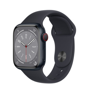 умные часы apple watch series 8 gps 41мм midnight aluminum case with midnight sport band (размер s/m)