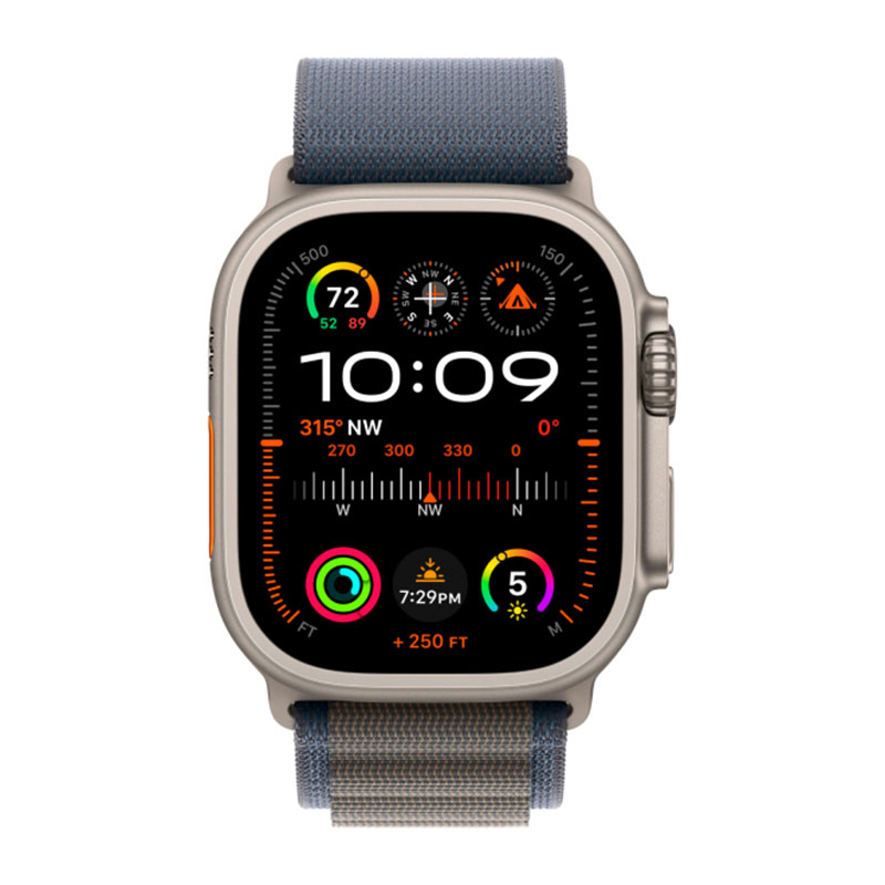 смарт-часы apple watch ultra 2 gps + cellular, 49мм, s, ремешок alpine синий