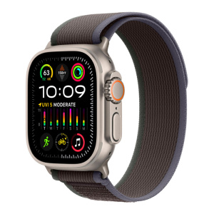 смарт-часы apple watch ultra 2 gps + cellular, 49мм, s/m, ремешок trail синий/черный