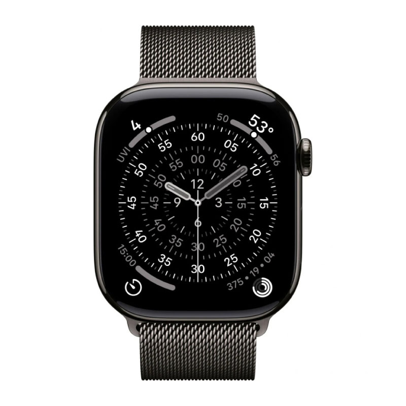 умные часы apple watch series 11 (2025) gps + cellular 42 мм, slate titanium case, milanese loop, slate s/m