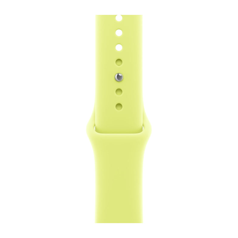 умные часы apple watch series 11 (2025) gps 46 мм, silver aluminium case, sport band, neon yellow m/l
