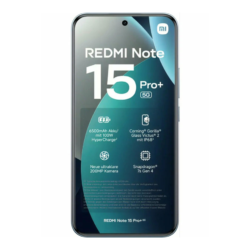смартфон xiaomi redmi note 15 pro+ 5g 8/256 гб, dual nano sim, glacier blue/голубой