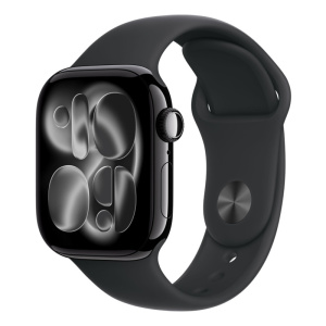 умные часы apple watch series 11 (2025) gps 46 мм, jet black aluminium case, sport band, black m/l
