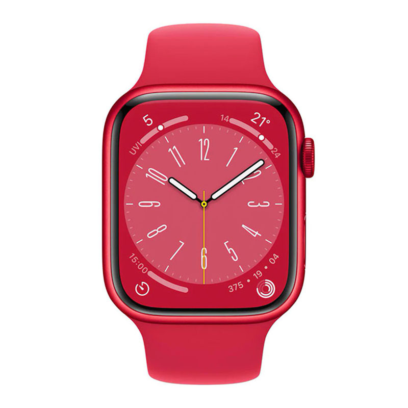 умные часы apple watch series 8 gps 45мм red aluminum case with red sport band