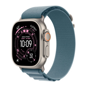 умные часы apple watch series ultra 3 (2025) 49 мм, natural titanium case, light blue alpine loop