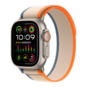смарт-часы apple watch ultra 2 gps + cellular, 49мм, m/l, ремешок trail оранжевый/бежевый