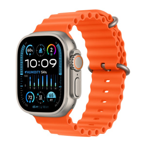 смарт-часы apple watch ultra 2 gps + cellular, 49мм, ремешок ocean оранжевый