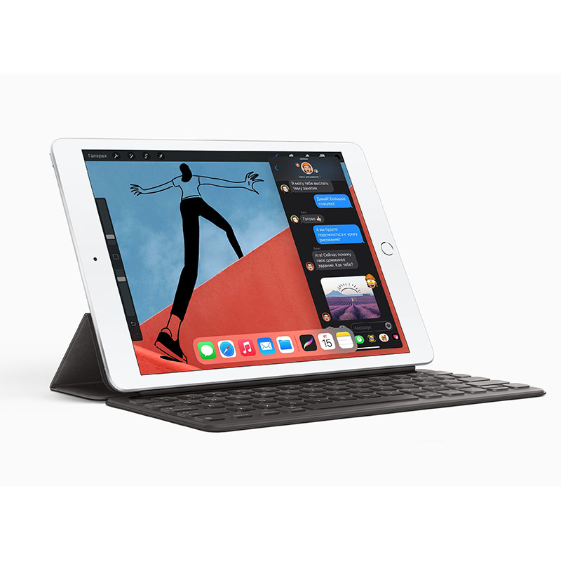планшет apple ipad (2020) 128gb wi-fi + cellular cеребристый (mymm2)