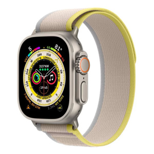 умные часы apple watch ultra gps + cellular 49мм titanium case with yellow/beige trail loop mnhd3 желтый/бежевый