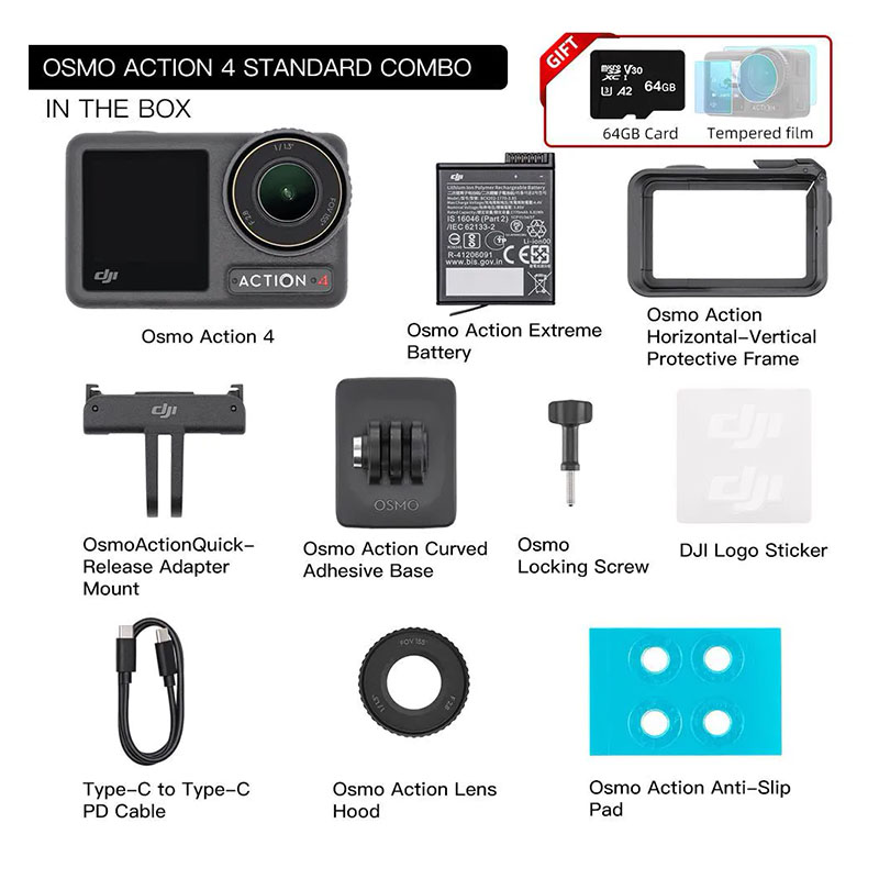 экшн-камера dji osmo action 4 standard combo
