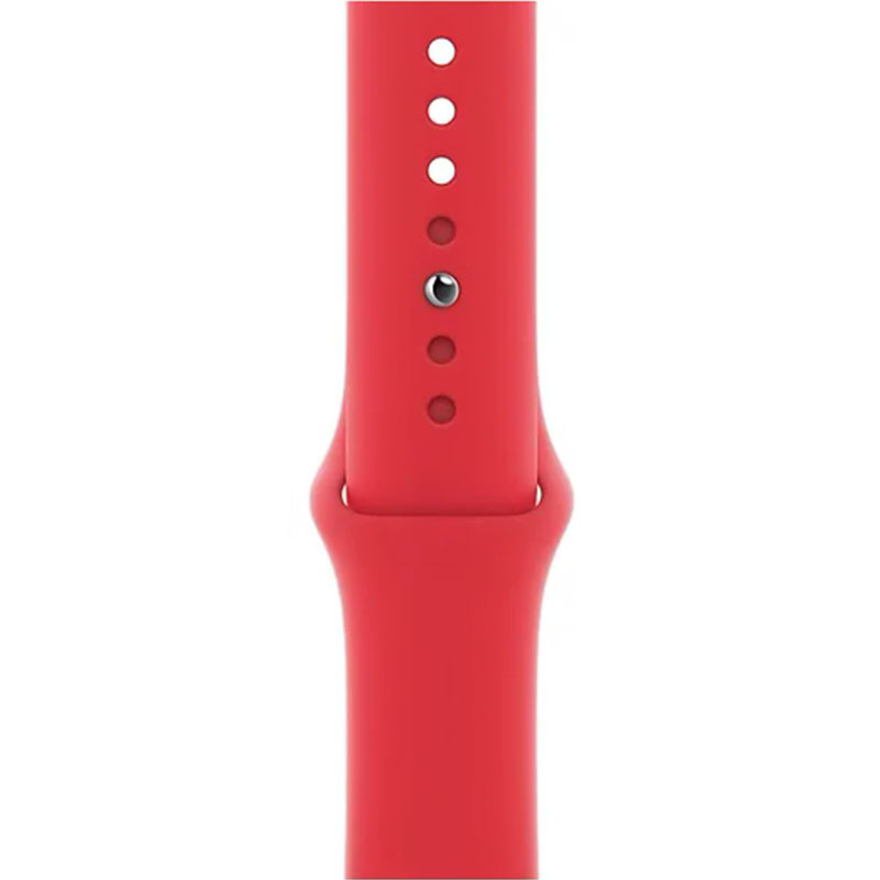 часы apple watch series 6 44mm корпус из алюминия красного цвета (product)red, cпортивный ремешок красный (product)red (m00m3)