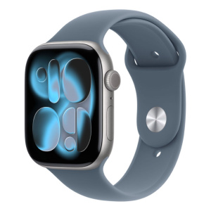 умные часы apple watch series 11 (2025) gps 46 мм, space grey aluminium case, sport band, anchor blue m/l