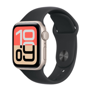 умные часы apple watch series se 3 (2025) gps 40 мм, starlight aluminum case, black sport band s/m