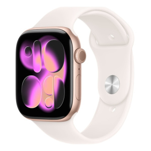 умные часы apple watch series 11 (2025) gps 46 мм, rose gold aluminium case, sport band, pink m/l