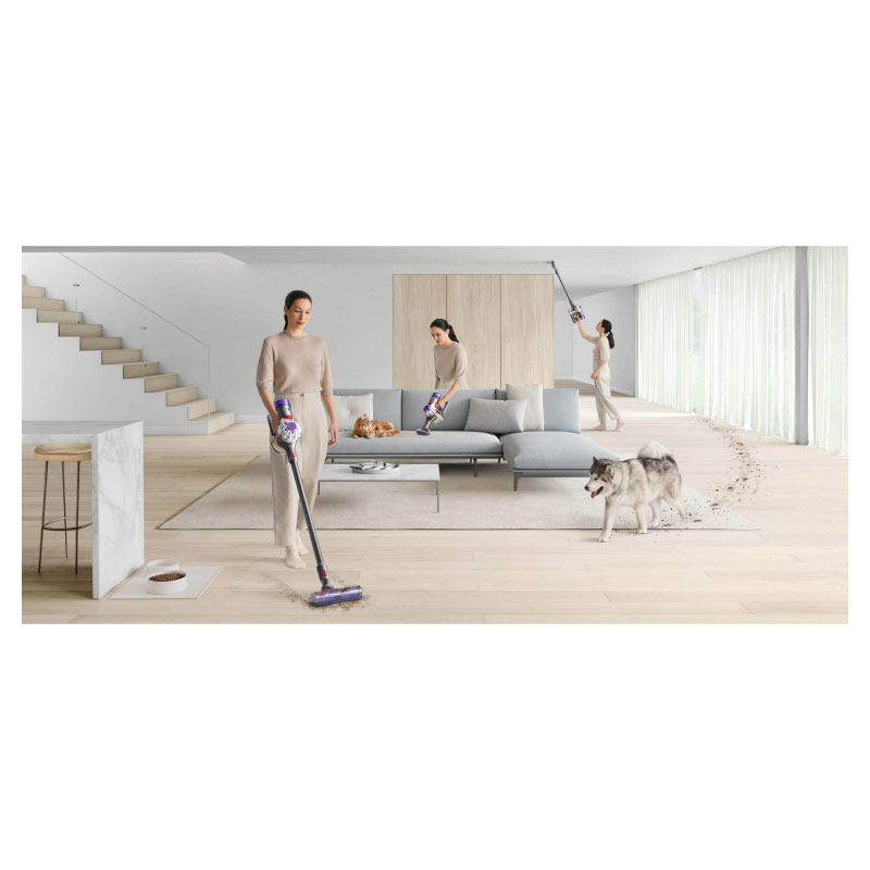 ручной пылесос dyson v8 extra, silver/purple