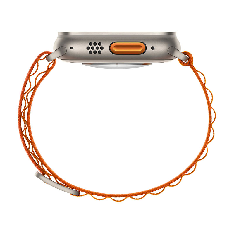 умные часы apple watch ultra gps + cellular 49мм titanium case with orange alpine loop mqeu3, оранжевый