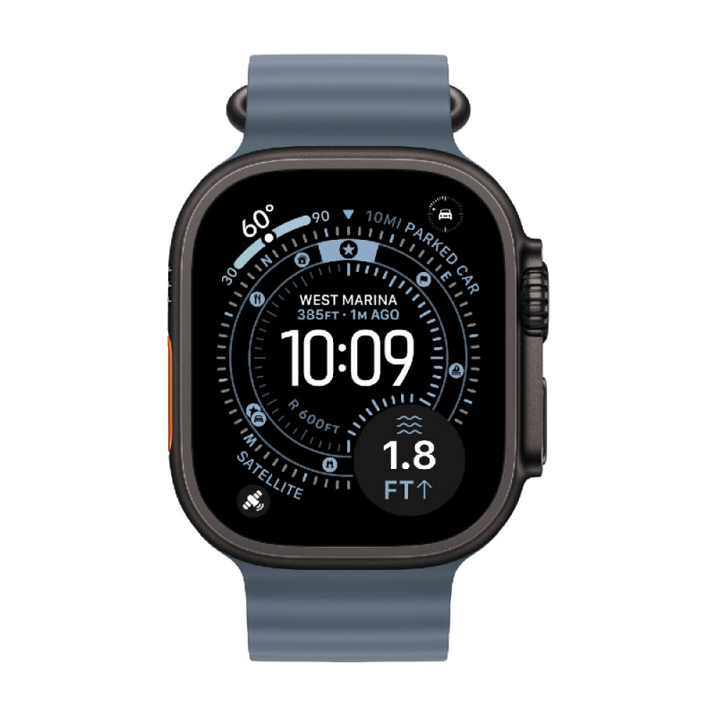 умные часы apple watch series ultra 3 (2025) 49 мм, black titanium case, anchor blue ocean band