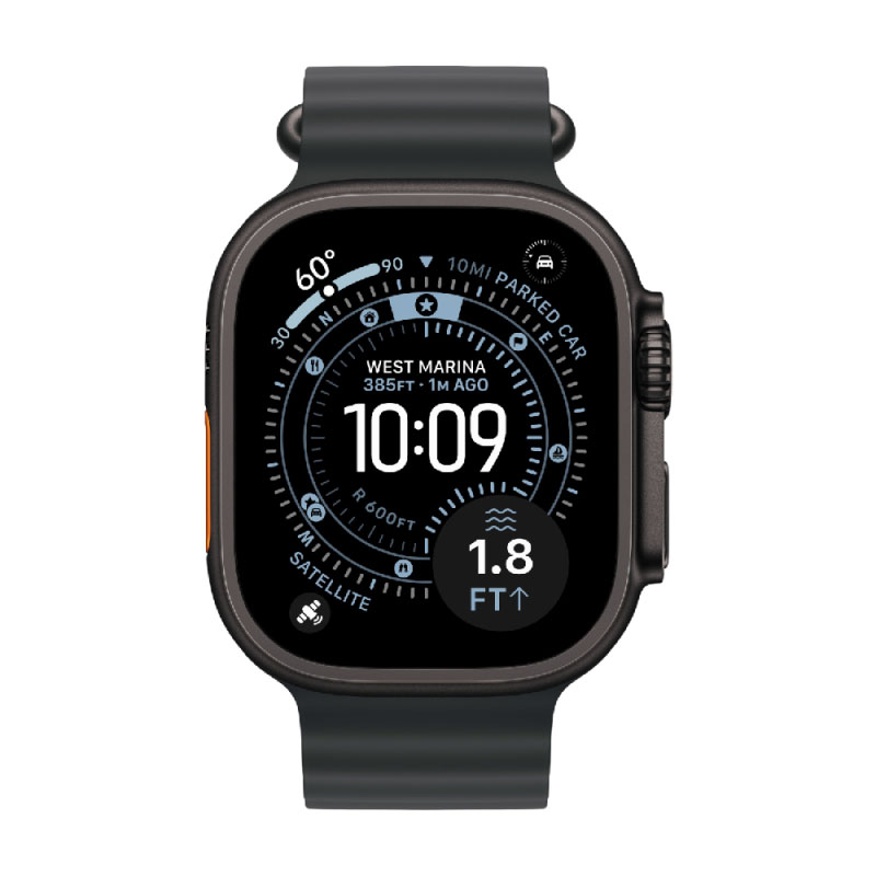 умные часы apple watch series ultra 3 (2025) 49 мм, black titanium case, black ocean band