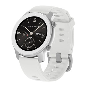 умные часы amazfit gtr 42 mm aluminium case,silicone strap white (белый)
