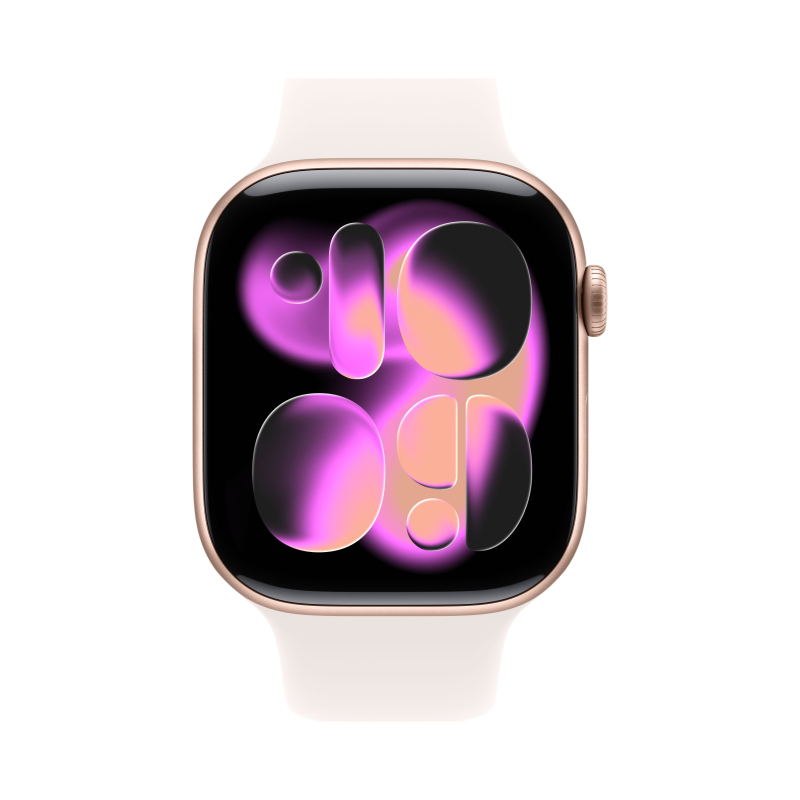 умные часы apple watch series 11 (2025) gps 42 мм, rose gold aluminium case, sport band, pink s/m