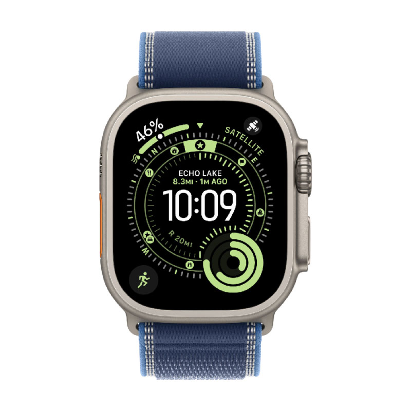 умные часы apple watch series ultra 3 (2025) 49 мм, natural titanium case, blue trail loop