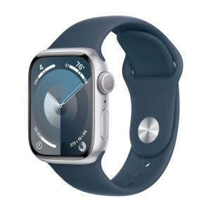 смарт-часы apple watch series 9, 45мм, s/m sport band, грозовой синий (mr9d3)