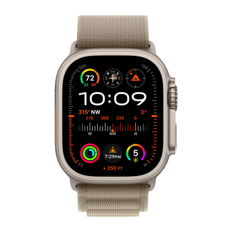 смарт-часы apple watch ultra 2 gps + cellular, 49мм, m, ремешок alpine оливковый