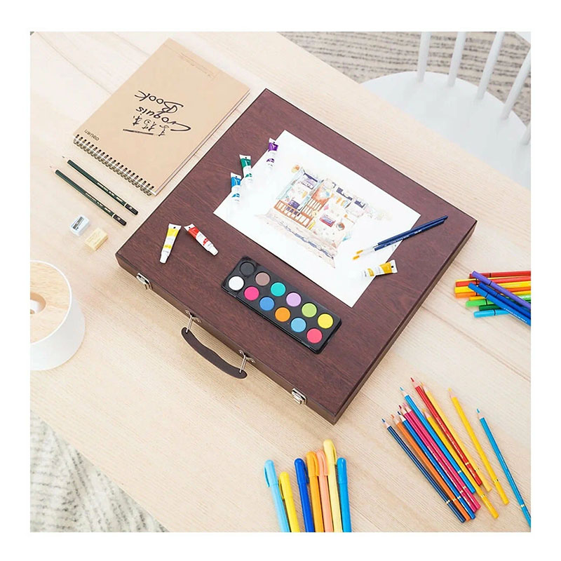 набор для рисования xiaomi deli painting set wooden box