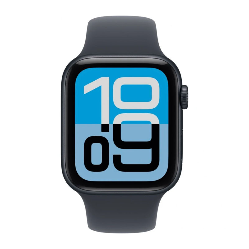 умные часы apple watch series se 3 (2025) gps 44 мм, midnight aluminum case, midnight sport band m/l