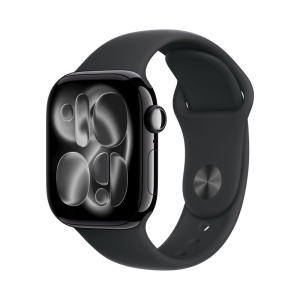 умные часы apple watch series 11 (2025) gps 42 мм, jet black aluminium case, sport band, black s/m