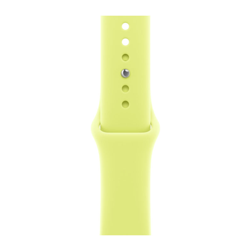 умные часы apple watch series 11 (2025) gps 42 мм, silver aluminium case, sport band, yellow s/m