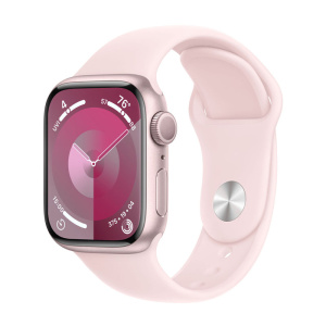смарт-часы apple watch series 9, 41мм, m/l sport band, нежно-розовый (mr943)